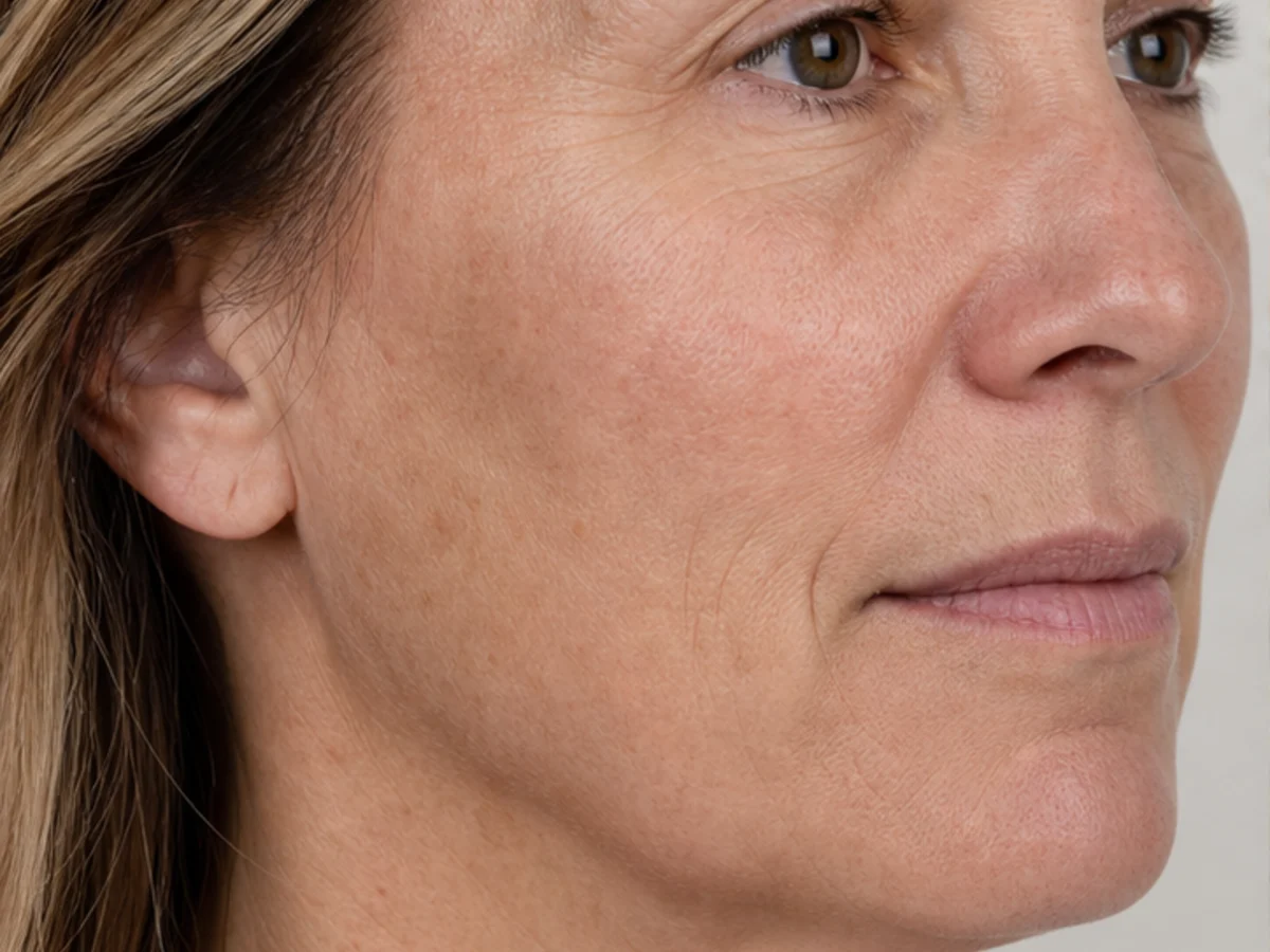 Cheek and jawline appearance before use